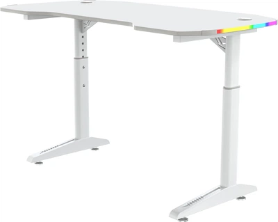 Геймерский компьютерный стол GT Racer T-1229 (120x60x71-79) White