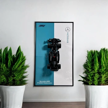 Арт Держатель Рамка на Стену 50x30 см. для Вашего Конструктора Technic (42165) Mercedes-AMG F1 W14 E Performance - Type-C