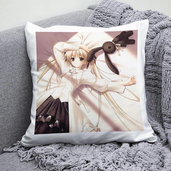 Плюшевая подушка аниме Связанные небом Yosuga no Sora квадрат 35х35 см белая