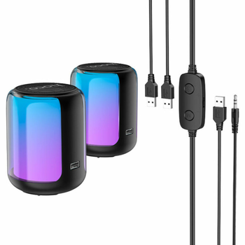 Колонка портативная HOCO BS56 Colorful BT wired 2-in-1 computer speaker |BT5.2/AUX| (black)
