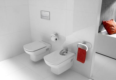 Vitreous china wall-hung WC with horizontal outlet (A346517000)