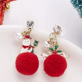 Сережки новорічні Анна Ясеницька "Snowman", різнокольорові, 4 см