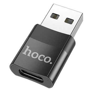 Адаптер Переходник для телефона ноутбука HOCO USB to Type-C female adapter UA17 |3A, USB2.0, OTG| Black
