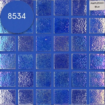 Мозаика АкваМо синяя,перламутровая PWPL25503 Blue 31.7х31.7 стеклянная для ванны, душевой,бассейна за 1 ШТ
