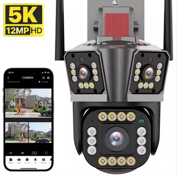 Уличная WiFi камера LS VISION PW12-5K 12Мп 3 независимых объектива