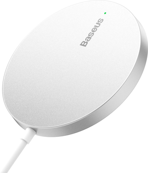 Бездротовий зарядний пристрій Baseus Simple Mini3 Magnetic Wireless Charger 15W Silver (CCJJ040012)