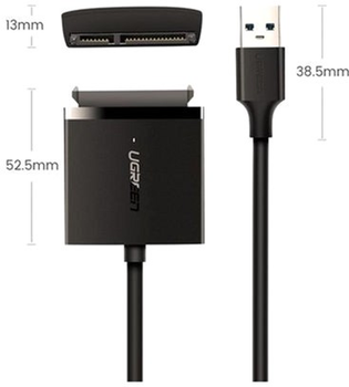 Адаптер Ugreen CM257 USB 3.0 A To 3.5''/2.5" SATA Adapter Cable Black (UGR-60561)