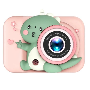 Дитячий цифровий фотоапарат TOY G Q6 Діно Рожевий 2 камери 48MP