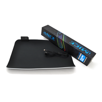 Коврик для мыши для мыши iMICE PD04 250х350 RGB подсветка прошитый край тканевый толщина 4мм USB подключение цветная коробка