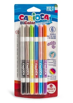 Фломастеры детские Carioca BI-COLOR двухцветные, 6шт/упак., 42269