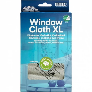 Салфетка для стекла Smart Window Polish Cloth XL "Традиционная" Серая 50х70 см