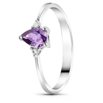 Срібна каблучка з фіолетовим фіанітом Пенелопа СК1001ЦАМ 16р.