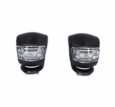 Мигалка LED біле та червоне світло силіконовий чорний корпус жабка (G0001489)
