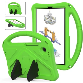 Чехол-накладка Kids with Stand для Samsung Galaxy Tab A9 с ручкой зелёный