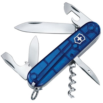 Ніж складаний, мультитул Victorinox Spartan (91мм, 12 функцій), синій прозорий. 1.3603.Т2