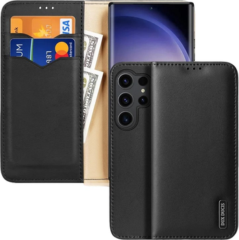 Etui z klapką Dux Ducis Hivo blokadą RFID do Samsung Galaxy S24 Ultra Black (6934913021842)