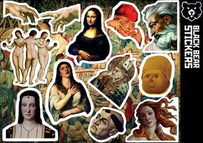 Стикерпак "Исскуство: Мона Лиза", стикеры влагостойкие, наклейки (stpack-monalisa)