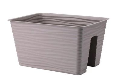 Балконный ящик на перила Form-Plastic Сахара с кронштейнами 8,35 л 27 х 21 х 27 см, Цвет Серо-Бежевый