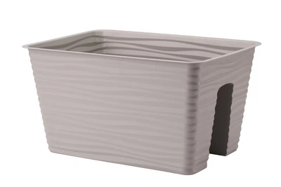 Балконный ящик на перила Form-Plastic Сахара с кронштейнами 8,35 л 27 х 21 х 27 см, Цвет Светло-Серый
