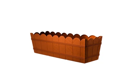 Балконный ящик для цветов Form-Plastic Wood под дерево 12 л 17 х 15 х 55 см, Цвет Терракот