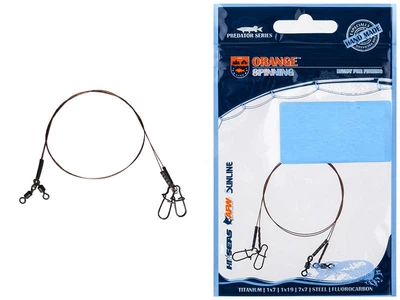 Повідець Ukrspin Orange Spin AFW 1х7 50см 4кг(30lb)/0.3мм (2шт/уп) (1590-03-26)