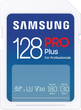 Карта пам'яті Samsung Pro Plus SDXC 128 GB UHS-I U3 + зчитувач (MB-SD128SB/WW)