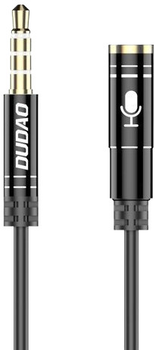 Przedłużacz Dudao AUX 3.5 mm (F) - AUX 3.5 mm (M) Black (6970379614532)