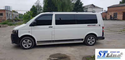 Боковые пороги подножки труба на SWB Volkswagen T5 09-16 d60х1,6мм Фольксваген Т5 ST6303