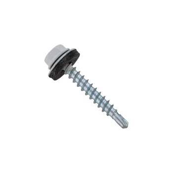 Саморез для кровли со сверлом DIN7504K 4,8х19 RAL9003 max=4,4 и шайбой TEX-H цинк (50шт.) [9T62R09T64819R9003] Metalvis