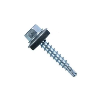 Саморез для кровли со сверлом DIN7504K 4,8х19 max=4,4 и шайбой TEX-H цинк (50шт.) [9T62R09T6481920000] Metalvis