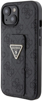 Панель Guess Grip Stand 4G Triangle Strass для iPhone 15 Black (3666339197292)