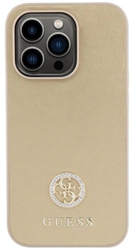 Панель Guess Strass Metal Logo для iPhone 15 Pro Gold (3666339151027)