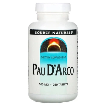 Кора муравьиного дерева Source Naturals Pau D'Arco 500 mg, 250 таблеток для поддержки печени