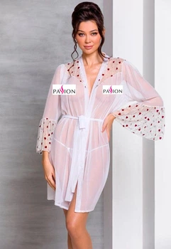 Женский эротический прозрачный халат LOVELIA PEIGNOIR - Passion XXL/XXXL Белый ( SO4776 )
