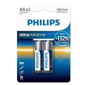 Батарейки Philips Ultra Alkaline AA BLI 2 шт. (LR6E2B/10)