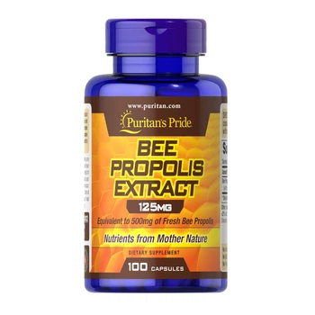 Натуральная добавка Puritan's Pride Bee Propolis Extract 125 mg, 100 капсул
