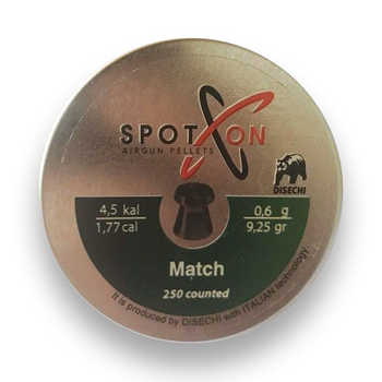 Пули пневматические SPOTON Match 250шт (4,5мм 0.6 гр)