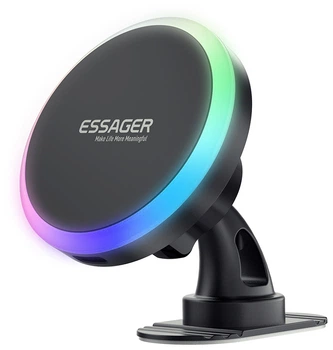 Автодержатель для телефона ESSAGER 15W Magnetic Phone Holder for Car Dashboard Mount Phones Black (EZJCX-NH01-Z)