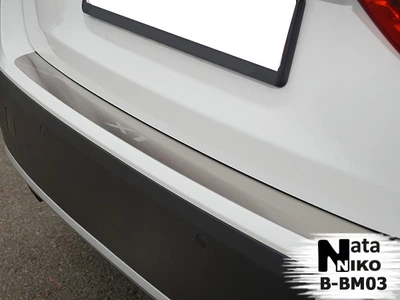 Накладка на бампер BMW X1 2009- без загиба NataNiko B-BM03