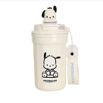 Чашка-термос с 3D-куклами Pochacco 480 мл из нержавеющей стали, Белая (998679)