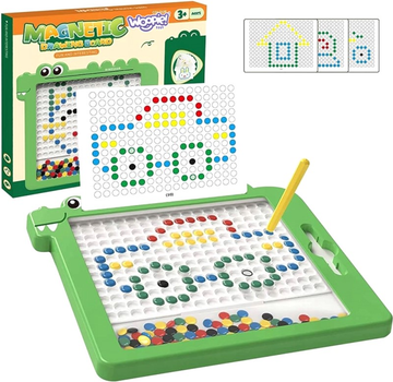 Tablica magnetyczna-mozaika Woopie Montessori MagPad Dinozaur Zielony 110 elementów (5904326948150)