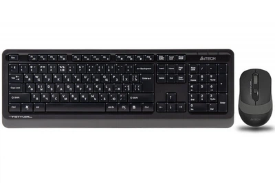 Комплект клавиатура+мышка A4Tech FG1010 (Grey) Fstyler, беспроводной, USB, черный+серый