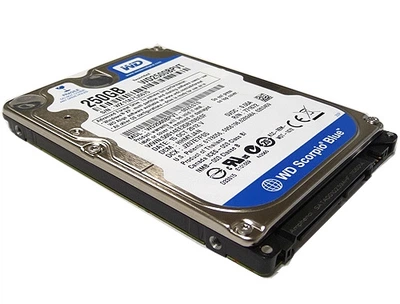 Жесткий диск 250 ГБ Western Digital (для ноутбука, 2.5", 5400 об/мин, 8 МБ, SATAII, WD2500BPVT) Б/У
