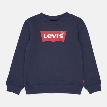 Дитячий теплий світшот на флісі для хлопчика Levi's Lvb-Batwing Crewneck Sweatshirt 8E9079-C8D-LQ 92 см (2A) Темно-синій (3665115046274)