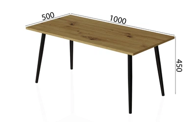 Стіл журнальний Монтана Ferrum-decor 45x100x50 Чорний метал ДСП Дуб Артезіан 16 мм (MON1007)