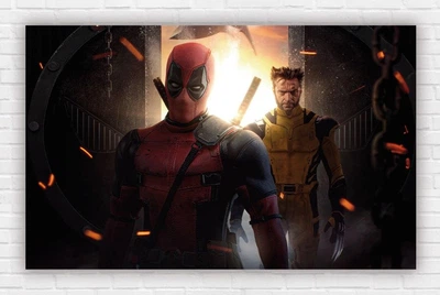 Паперовий плакат "Супергерої Марвел / Marvel. Дедпул / Deadpool і Росомаха / Wolverine." 120х75см