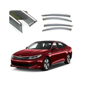 Дефлекторы окон (ветровики) из нержавеющей стали 3D на Kia Optima/K5 (2016-н.в) 4 шт. FLY, BKAK51623-W/S