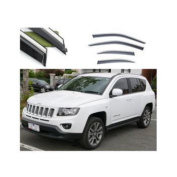 Дефлекторы окон (ветровики) из нержавеющей стали 3D на Jeep Compass (2012-2017) 4 шт. FLY, BJPZN1223-W/S
