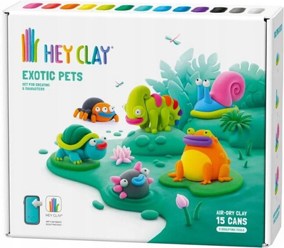 Набор Hey Clay Экзотические животные Пластилин + аксессуары 15 шт. (5904754607100)