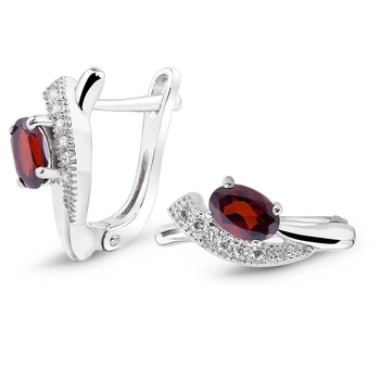 Серебряные серьги с гранатом Франческа ПДС102Г